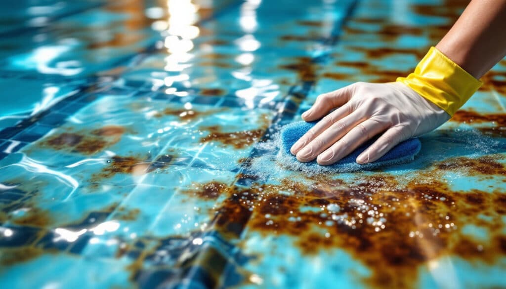 découvrez des méthodes efficaces pour enlever les taches de rouille au fond de votre piscine et retrouvez une eau claire et propre facilement.